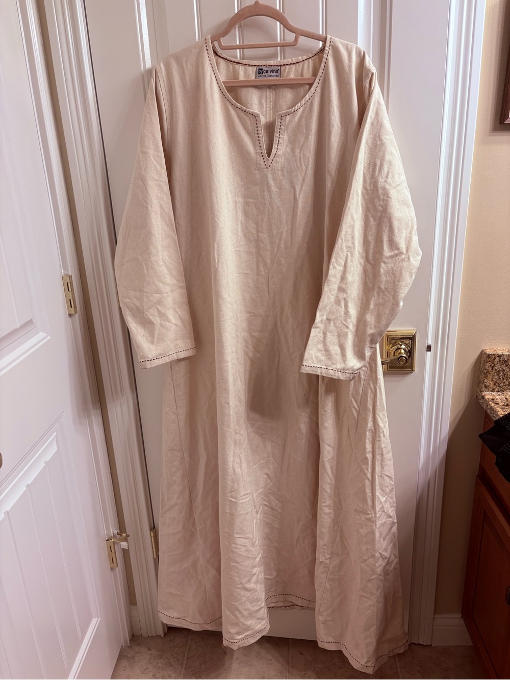 Calvina FREYA Natur Cotton : Medieval Viking Women Cotton Underdress size 3XL